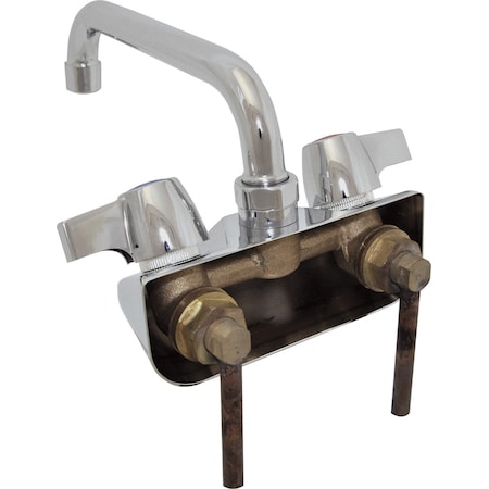 Bk Resources 4"O.C Workforce Shallow Splash Mount w/18"Double-Jointed Swing Spout BKF-W2-18-G
